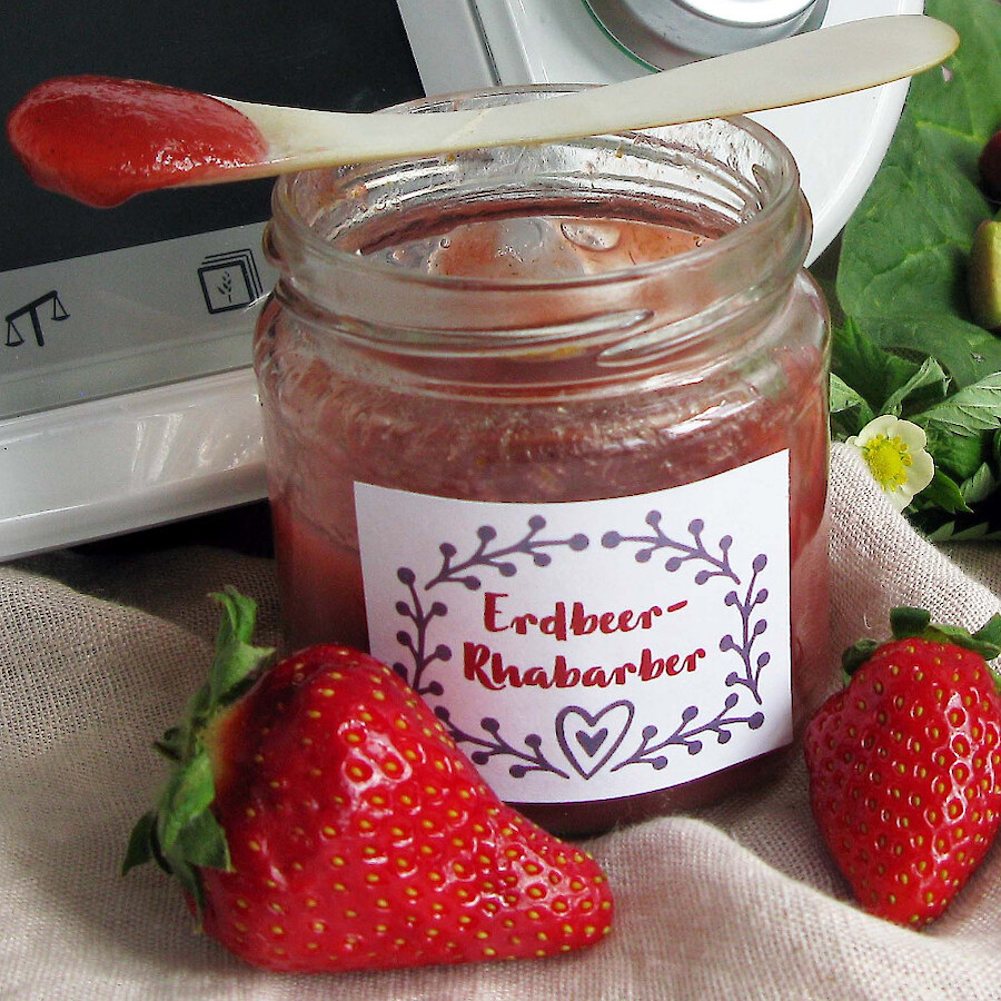 Rezepte mit Herz - Erdbeer-Rhabarber-Marmelade|Erdbeer-Rhabarber-Marmelade