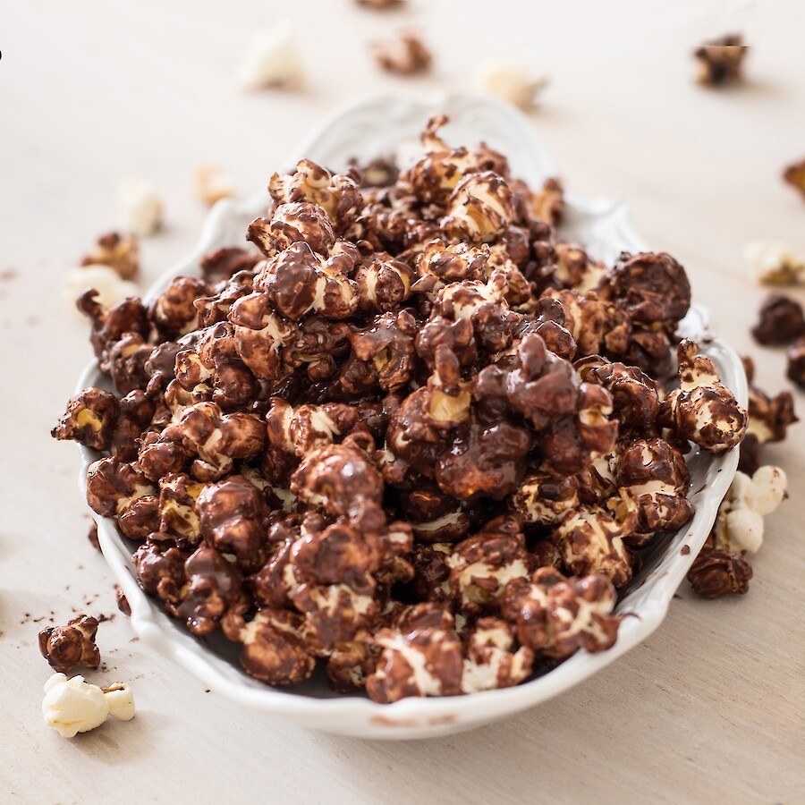 Schnelles Schokoladen-Popcorn - Rezepte mit Herz|Schnelles Schokoladen-Popcorn