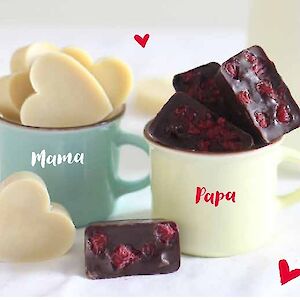 Erdbeerpralinen für Mama Himbeerpralinen für Papa