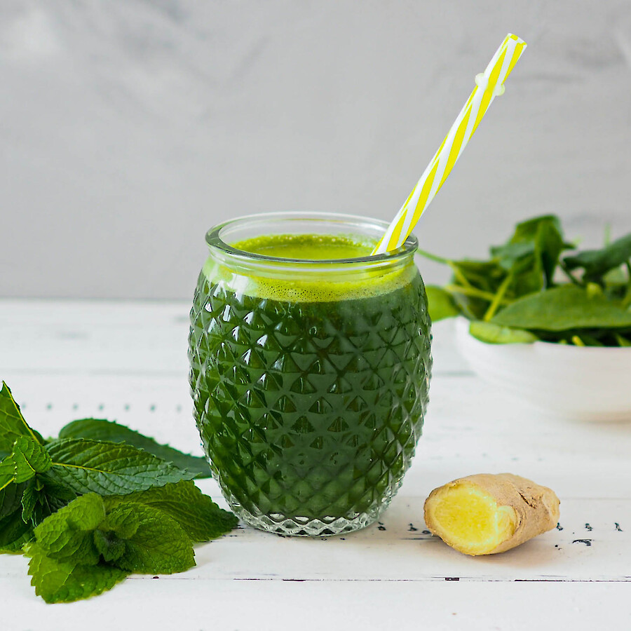 Grüner Smoothie - Rezepte mit Herz|Grüner Smoothie mit Banane und Spinat