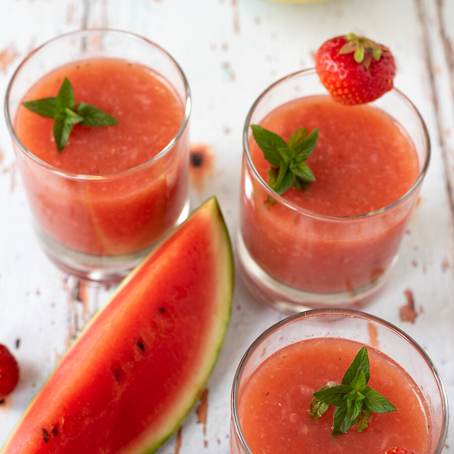 Erdbeer-Melonen-Limes - Rezepte mit Herz|Erdbeer-Melonen-Limes