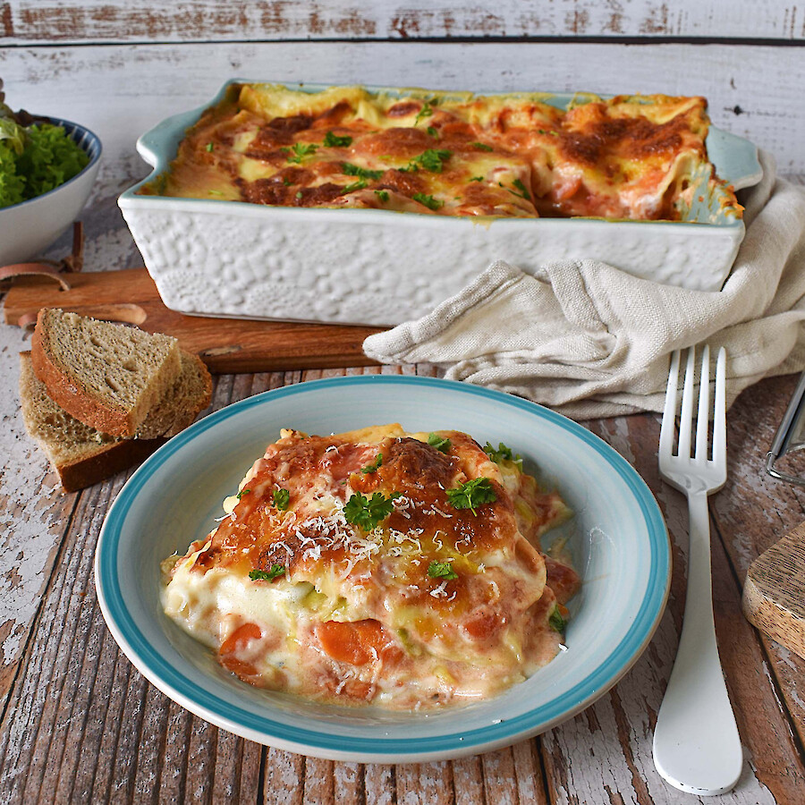 Spitzkohl-Möhren-Lasagne